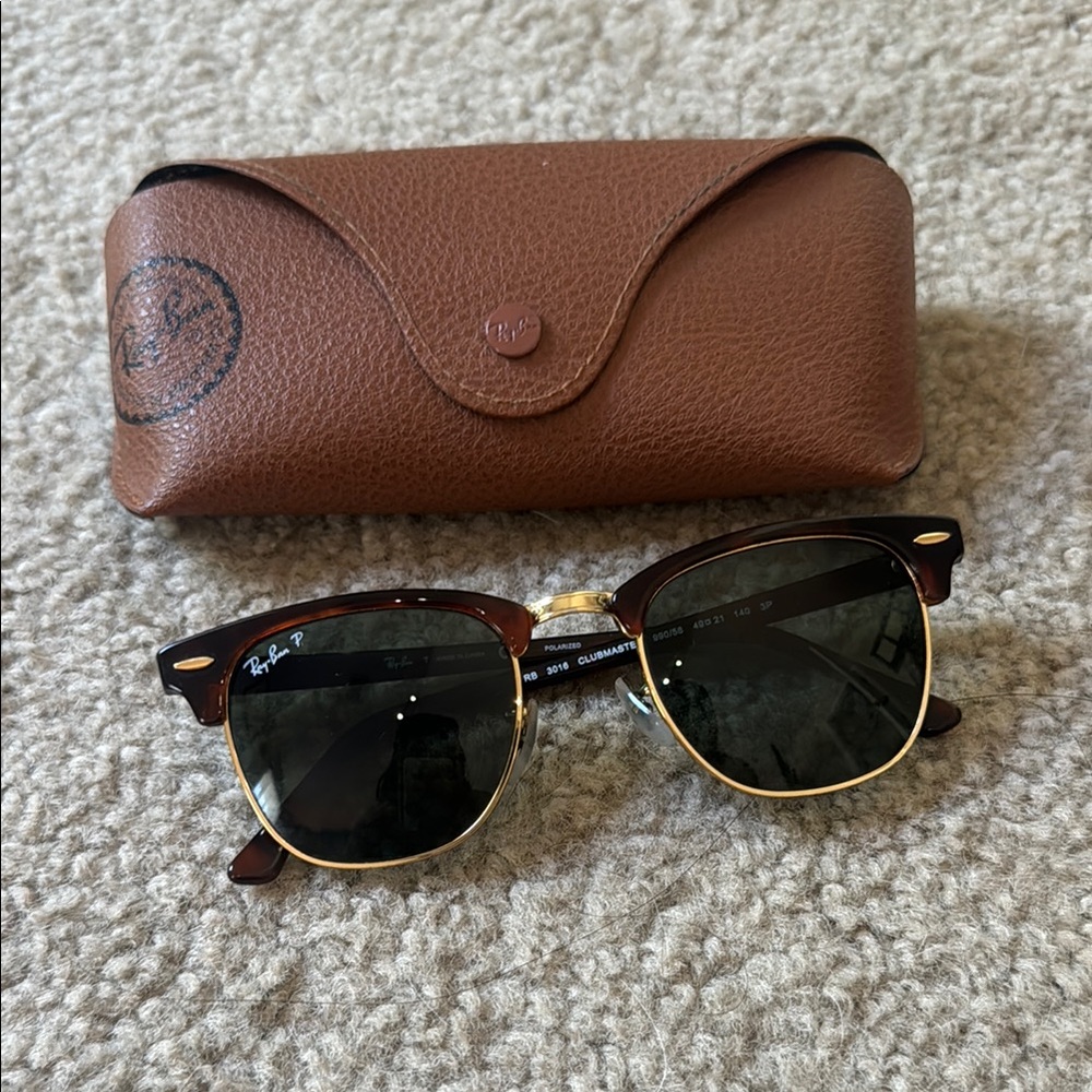 Ray-Ban Brown and Gold Sunglasses